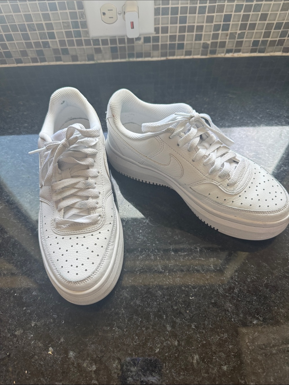 Nike Women's  Low-Top Perforated Leather Sneakers